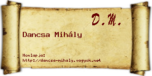 Dancsa Mihály névjegykártya