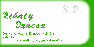 mihaly dancsa business card