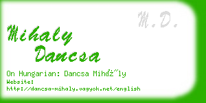 mihaly dancsa business card